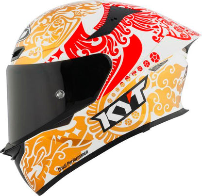 KYT TT Revo Enea Bastianini Indonesia Replica 2023 Gloss Pearl White Helmet