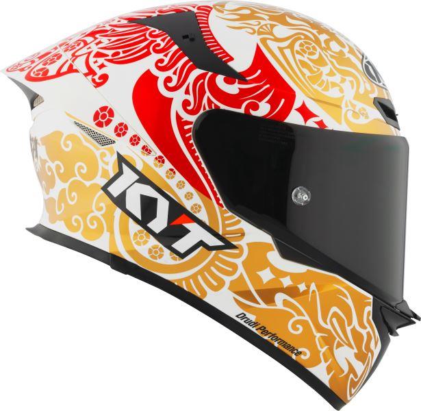KYT TT Revo Enea Bastianini Indonesia Replica 2023 Gloss Pearl White Helmet