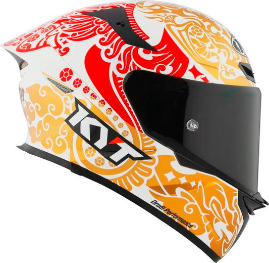 KYT TT Revo Enea Bastianini Indonesia Replica 2023 Gloss Pearl White Helmet