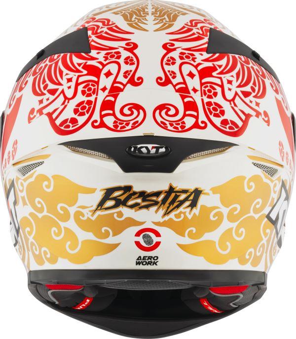 KYT TT Revo Enea Bastianini Indonesia Replica 2023 Gloss Pearl White Helmet
