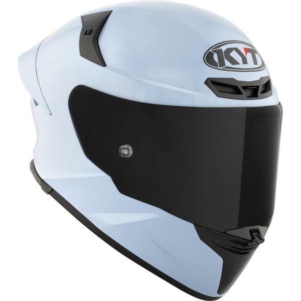 KYT TT Revo Plain Sea Blue Gloss Helmet