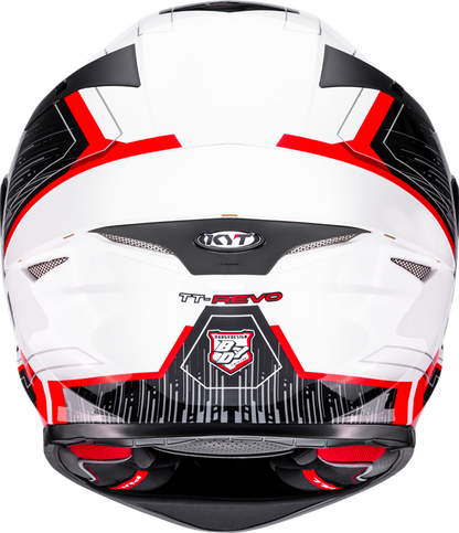 KYT TT Revo Speeding Gloss White Red Helmet