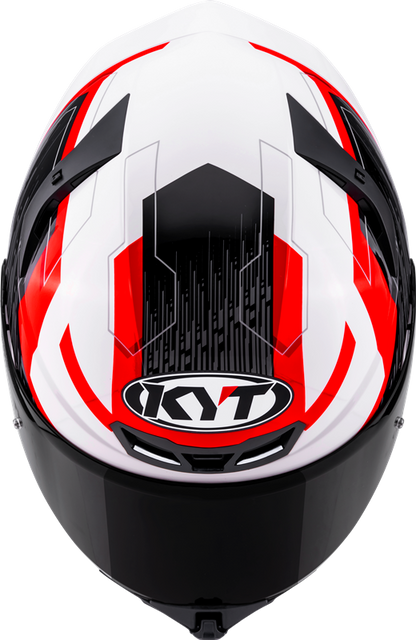 KYT TT Revo Speeding Gloss White Red Helmet