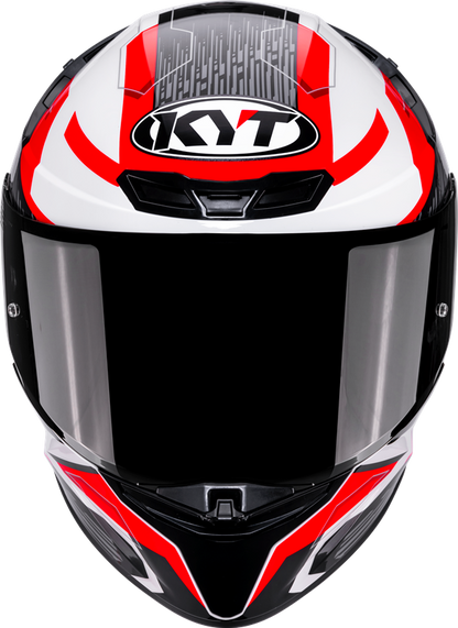 KYT TT Revo Speeding Gloss White Red Helmet