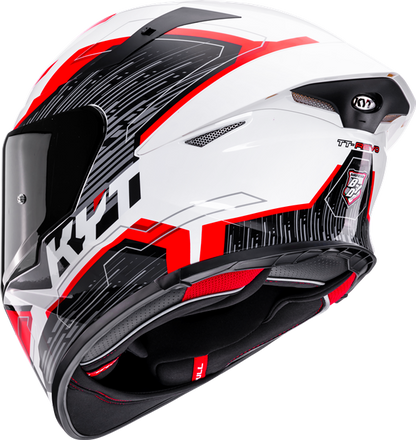 KYT TT Revo Speeding Gloss White Red Helmet