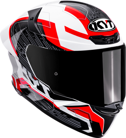 KYT TT Revo Speeding Gloss White Red Helmet