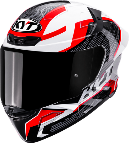KYT TT Revo Speeding Gloss White Red Helmet