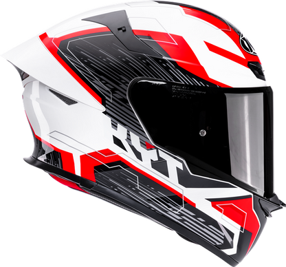 KYT TT Revo Speeding Gloss White Red Helmet