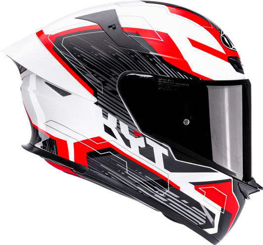 KYT TT Revo Speeding Gloss White Red Helmet