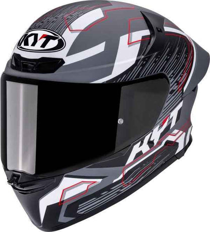 KYT TT Revo Speeding Matt GRL Grey Red Helmet