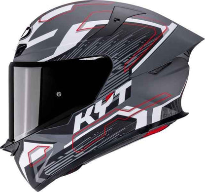 KYT TT Revo Speeding Matt GRL Grey Red Helmet