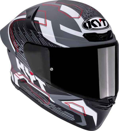 KYT TT Revo Speeding Matt GRL Grey Red Helmet