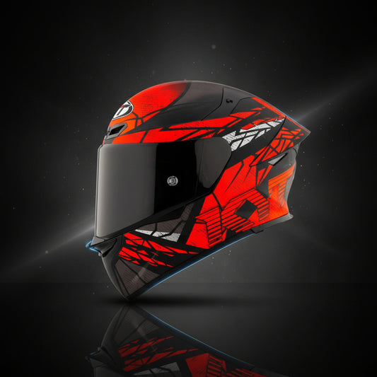 KYT TT-Revo Combustion Gloss Black Red