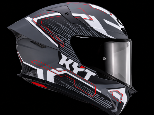 KYT TT Revo Speeding Matt GRL Grey Red Helmet