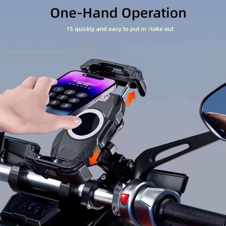 Kewig Anti Vibration Motorcycle Damper Holder Suitable phone size:4.5-7.2inch Fit bar diameter:22mm-32mm (Without Charger) (M28)