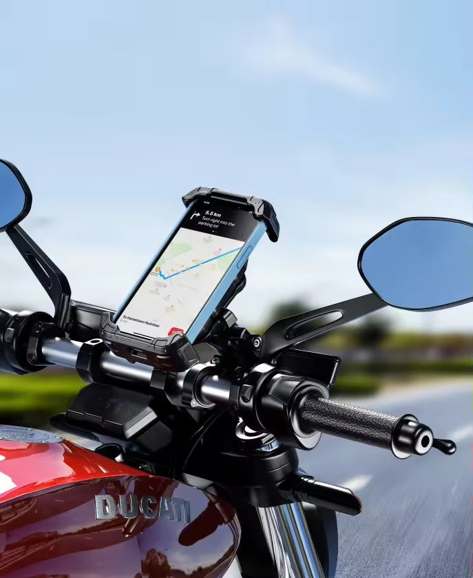 Kewig Anti Vibration Motorcycle Damper Holder Suitable phone size:4.5-7.2inch Fit bar diameter:22mm-32mm (Without Charger) (M28)