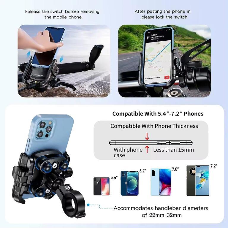 Kewig Anti-vibration Damper Motorcycle Phone Holder (Without Charger) (M8SP-J)