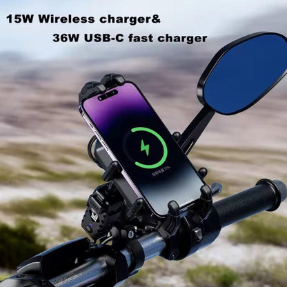 Kewig Motorcycle Accessories Anti-vibration Motorcycle phone holder with Wireless Charger (M26-A1)