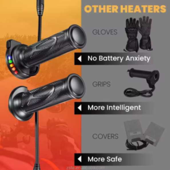 Kewig Motorcycle Heated Hand Grips 22mm Universal Motorcycle handlebar Hot Grip 12V to 16V Electric Hand Grips (FR-2) - Black