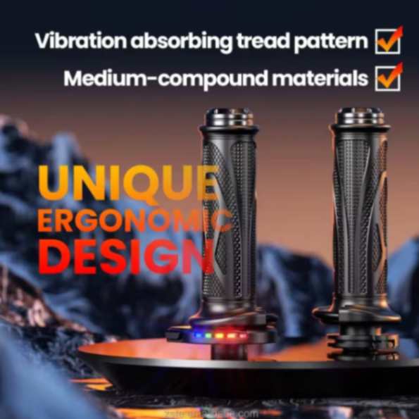 Kewig Motorcycle Heated Hand Grips 22mm Universal Motorcycle handlebar Hot Grip 12V to 16V Electric Hand Grips (FR-2) - Black