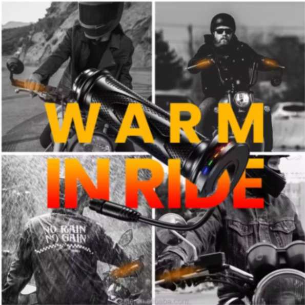 Kewig Motorcycle Heated Hand Grips 22mm Universal Motorcycle handlebar Hot Grip 12V to 16V Electric Hand Grips (FR-2) - Black