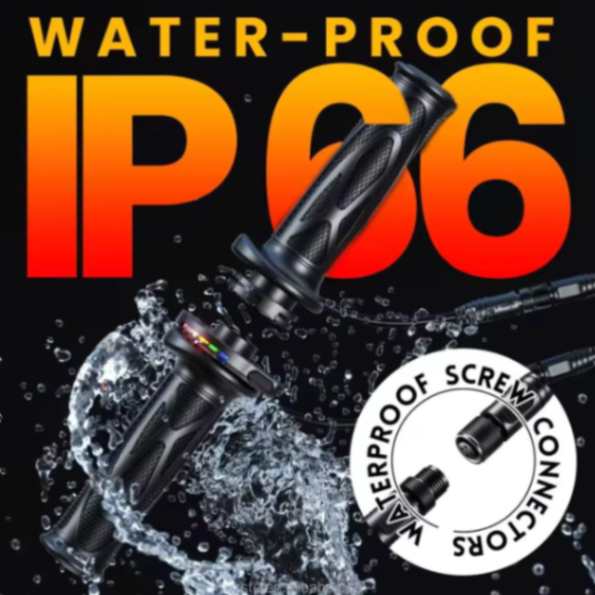 Kewig Motorcycle Heated Hand Grips 22mm Universal Motorcycle handlebar Hot Grip 12V to 16V Electric Hand Grips (FR-2) - Black