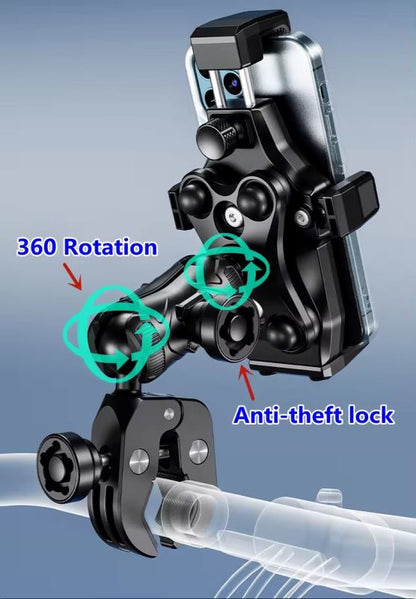 Kewig Motorcycle Mobile phone holder Fit the bar (M25-8)-Black