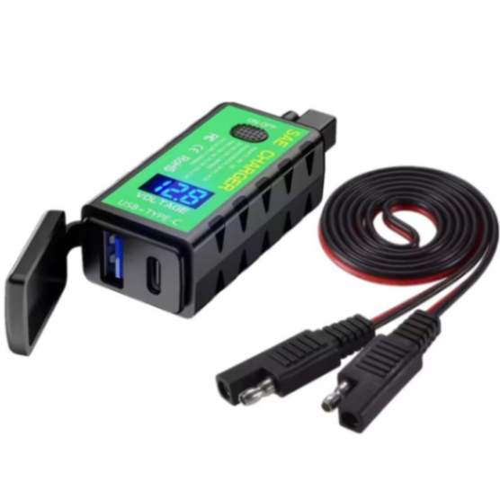 Kewig Waterproof Motorcycle Handlebar Charger Adapter Dual USB QC 3.0 With Switch Input voltage dc12-24v (C Charger) (M2-C)