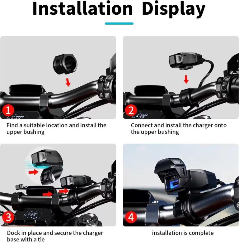 Kewig motorcycle changed to USB Super fast charge waterproof Input voltage:dc12-24v Output voltage:36v (C Charger) (B10-C)