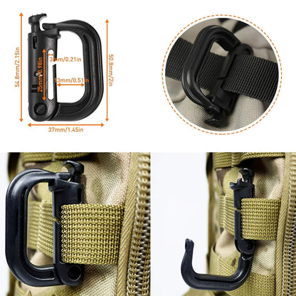 Kolga Bros Molle Attachments Kit -D-Ring Locking Gear Clip Molle Accessories Kit of 32Attachments for Webbing Strap Tactical Backpack