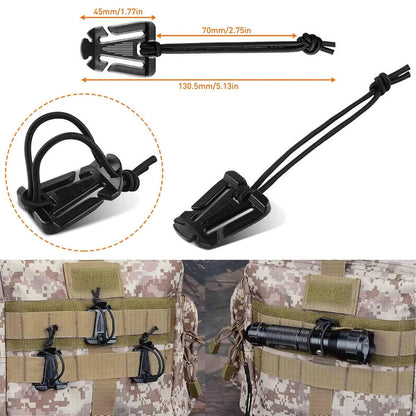 Kolga Bros Molle Attachments Kit -D-Ring Locking Gear Clip Molle Accessories Kit of 32Attachments for Webbing Strap Tactical Backpack