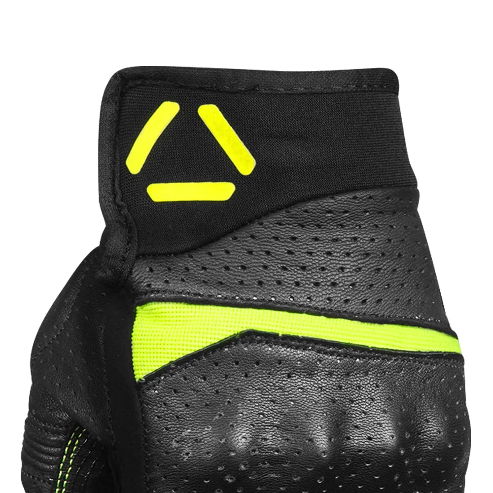 Korda Drag Short Cuff Leather Riding Gloves - Fluorescent Yellow