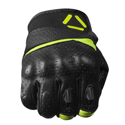 Korda Drag Short Cuff Leather Riding Gloves - Fluorescent Yellow
