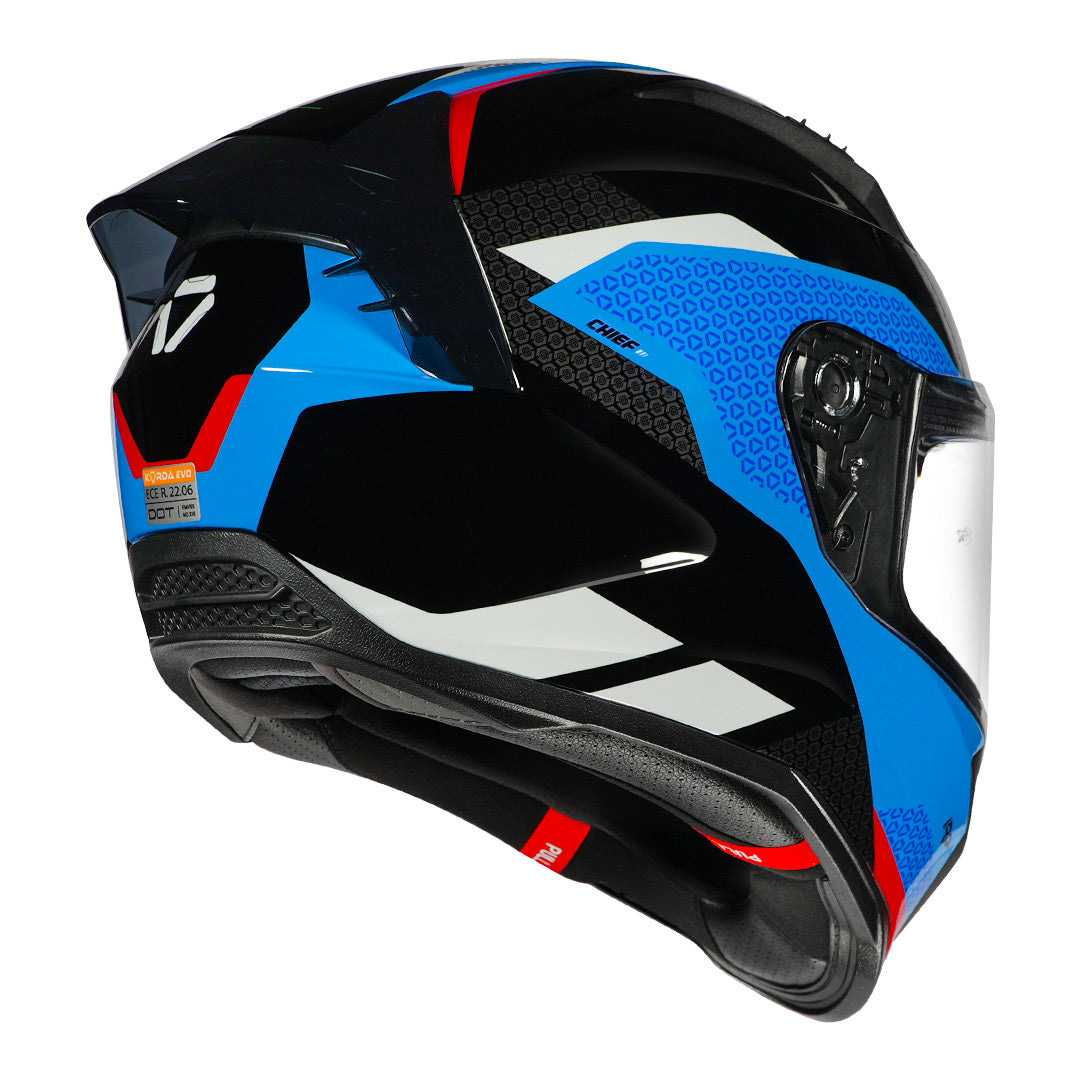 Korda Evo Chief Gloss Black/Blue Full Face - Helmet