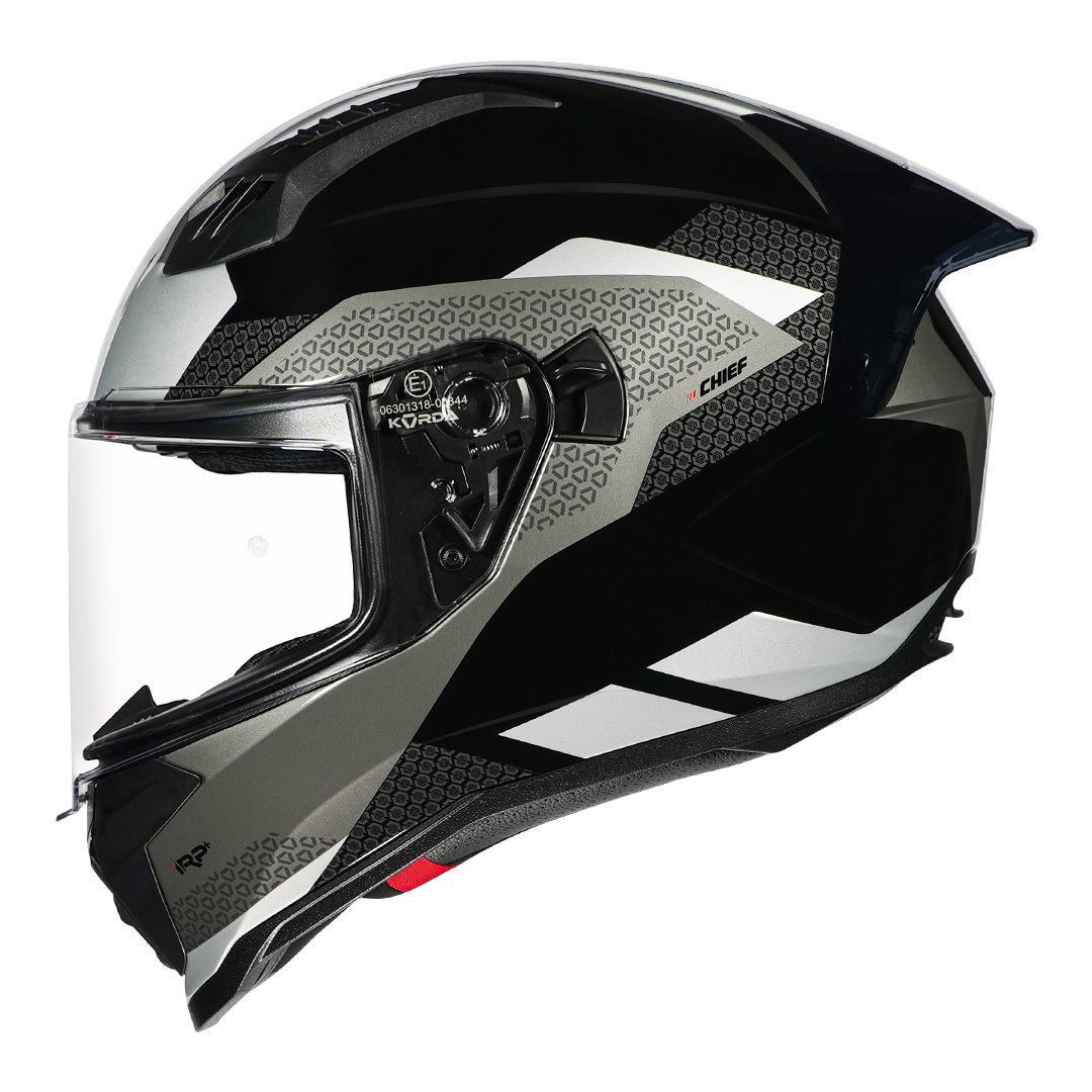Korda Evo Chief Gloss Black/Grey Full Face - Helmet