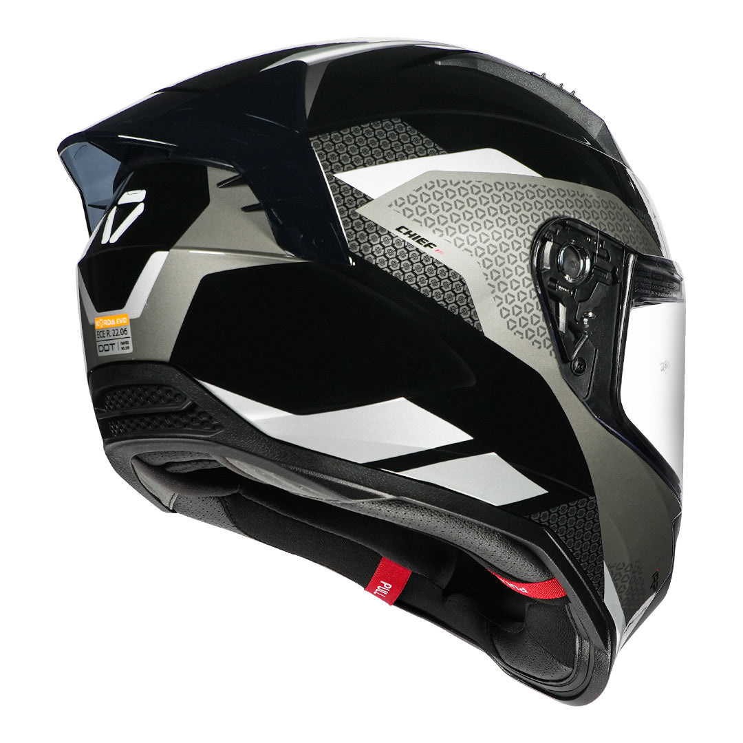 Korda Evo Chief Gloss Black/Grey Full Face - Helmet