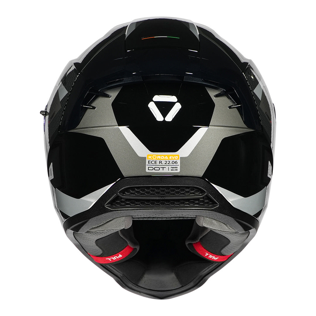 Korda Evo Chief Gloss Black/Grey Full Face - Helmet