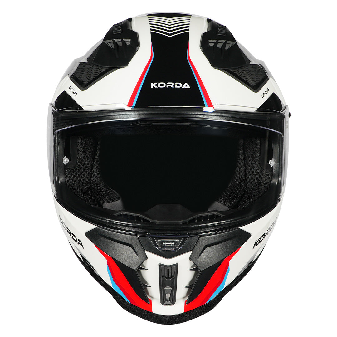 Korda Evo Orcus Gloss White Blue and Red Full Face - Helmet