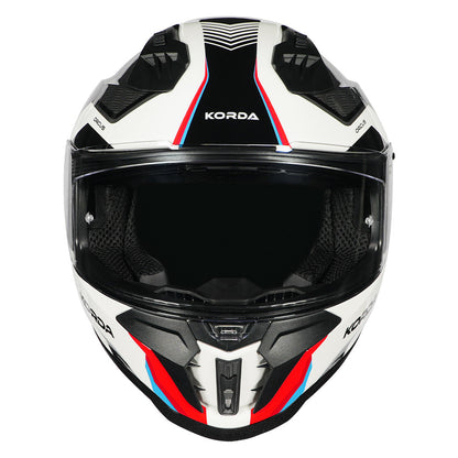 Korda Evo Orcus Gloss White Blue and Red Full Face - Helmet