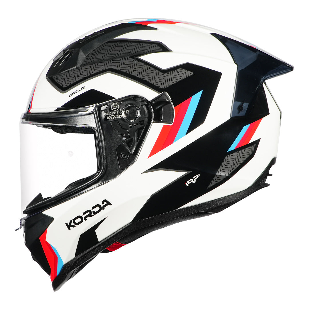 Korda Evo Orcus Gloss White Blue and Red Full Face - Helmet