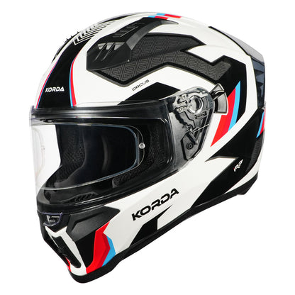 Korda Evo Orcus Gloss White Blue and Red Full Face - Helmet