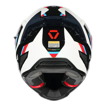 Korda Evo Orcus Gloss White Blue and Red Full Face - Helmet