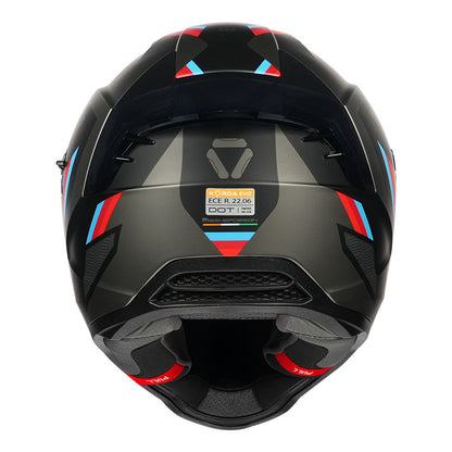 Korda Evo Orcus Matt Grey Red and Blue Full Face - Helmet
