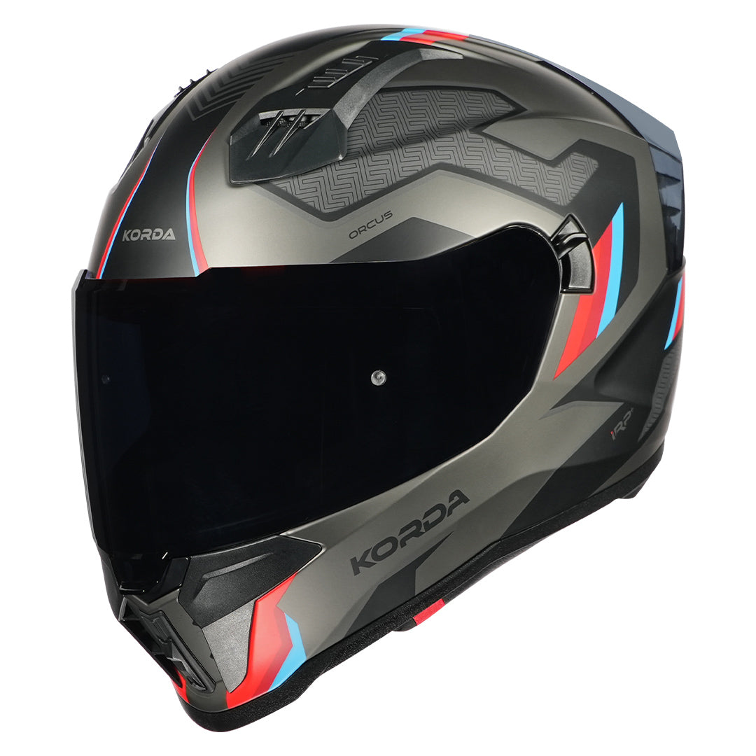 Korda Evo Orcus Matt Grey Red and Blue Full Face - Helmet
