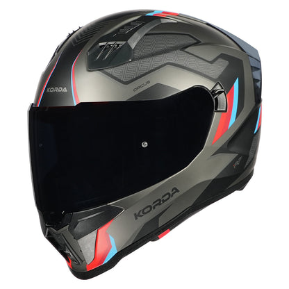 Korda Evo Orcus Matt Grey Red and Blue Full Face - Helmet