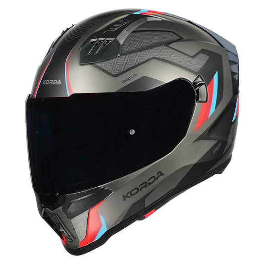 Korda Evo Orcus Matt Grey Red and Blue Full Face - Helmet