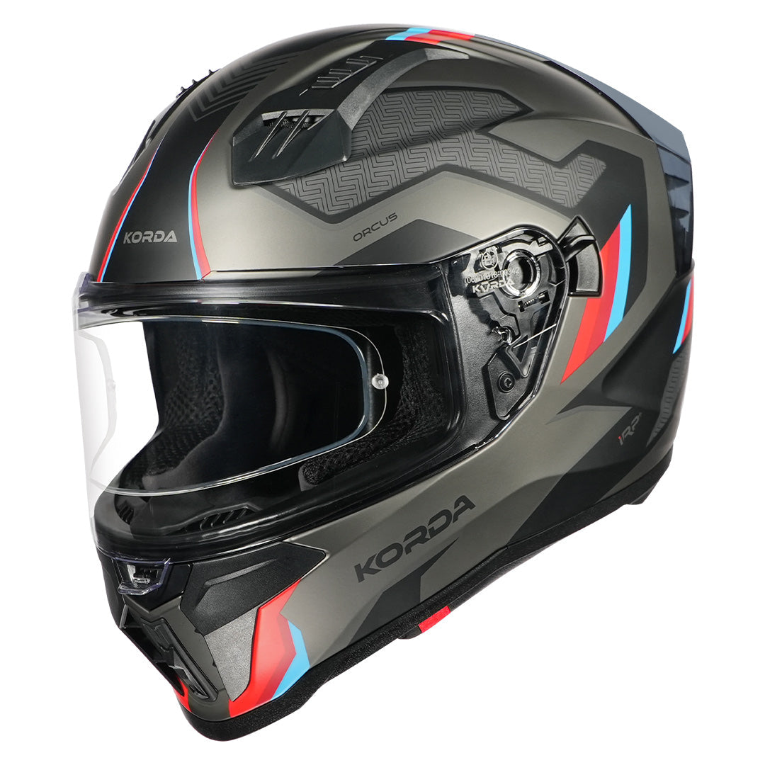 Korda Evo Orcus Matt Grey Red and Blue Full Face - Helmet