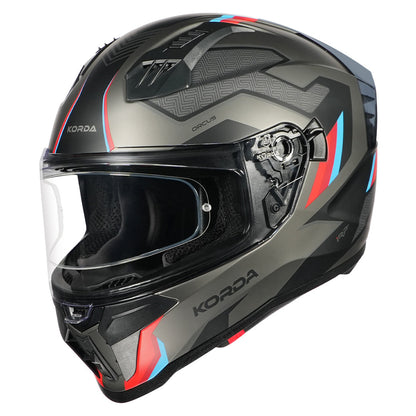 Korda Evo Orcus Matt Grey Red and Blue Full Face - Helmet