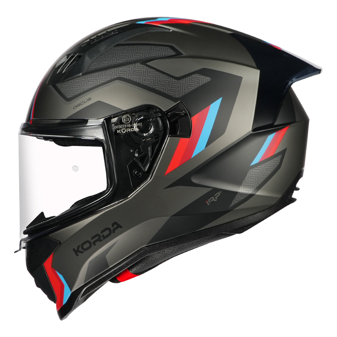 Korda Evo Orcus Matt Grey Red and Blue Full Face - Helmet