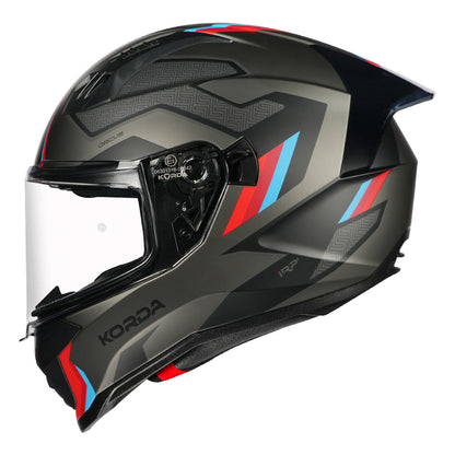 Korda Evo Orcus Matt Grey Red and Blue Full Face - Helmet